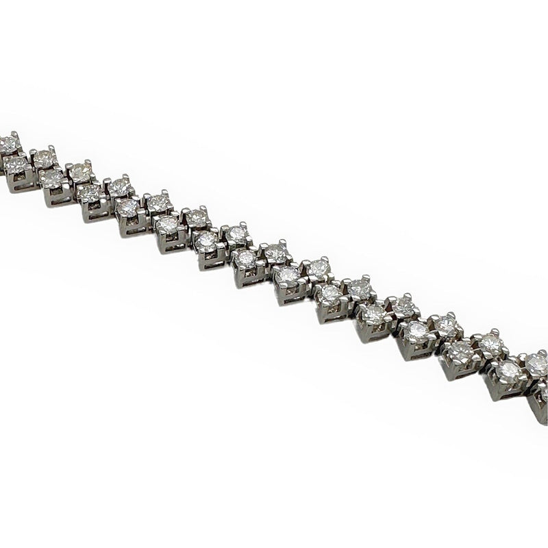 Round Brilliant Diamond Double Row 5.62 tcw Tennis Bracelet in 18kt White Gold