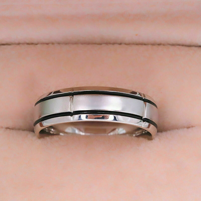 VERAGIO Platinum In Gauge Men's Wedding Band Ring 10 MM size 10.75 RU7005