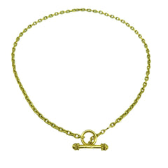 ELIZABETH LOCKE Orvieta Hammered Gold Oval Link Necklace 18' Inch 19K YG