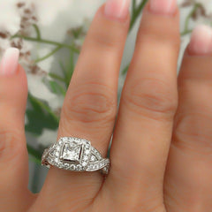 Neil Lane Diamond Engagement Ring Princess 1.38 tcw 14k White Gold $5,600 Retail