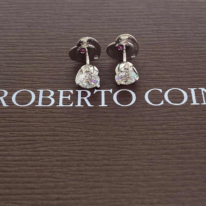 ROBERTO COIN Round Cento Diamond Stud Earrings 2.08 tcw 18k WG