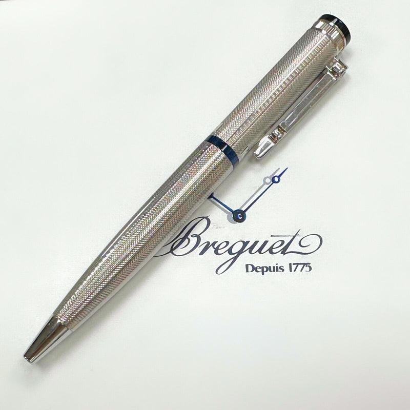Breguet Classic Ballpoint Mechanical Pen Silver Blue Ink Full Set WI03AG03F