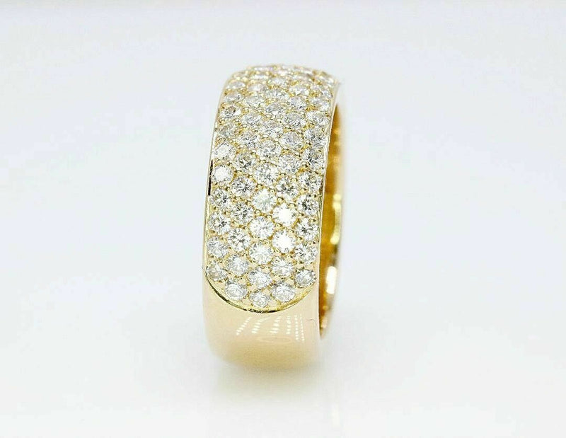 Cartier 18K Rose Gold Pave Diamond Wedding Band Ring Classic 5 Row 2.00 tcw