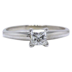 Leo Diamond Engagement Ring Princess 0.50 cts I VS2 14k White Gold $2,999 Retail