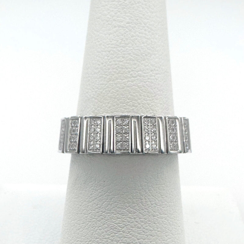 Omega Constellation Band Ring 18kt White Gold and Diamonds 6 mm