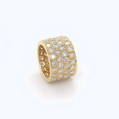 6 Carats Round Diamond Four Row Eternity Band Ring in 14K Yellow Gold
