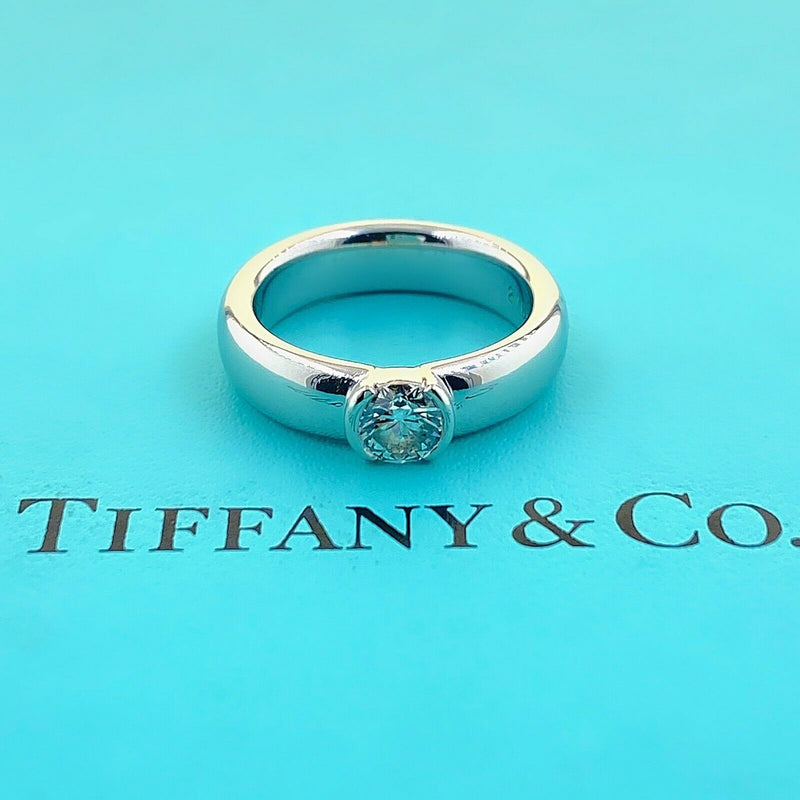 Tiffany & Co. ETOILE Round Diamond 0.56 TCW H VVS2 Engagement Ring Platinum