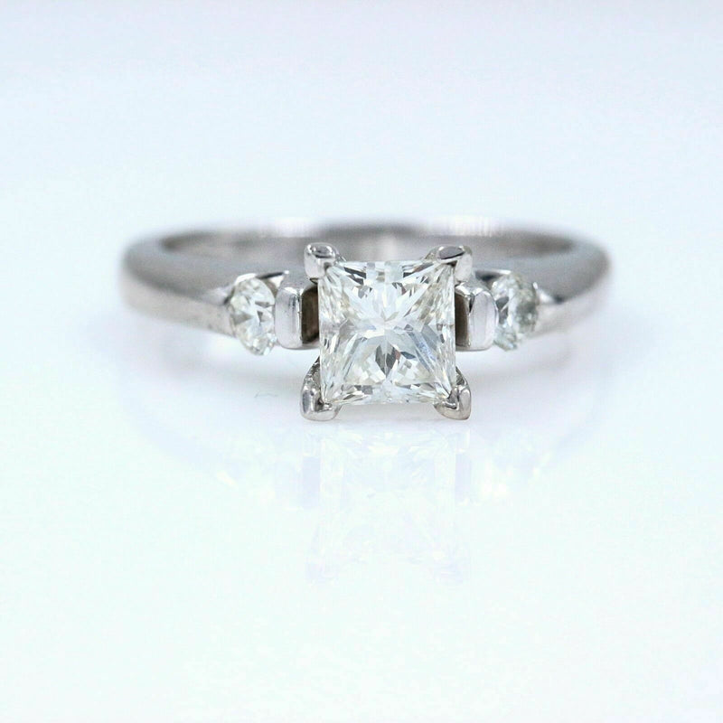 Princess Three Stone Diamond Engagement Ring 2.00 ct 14k White Gold $15K Retail