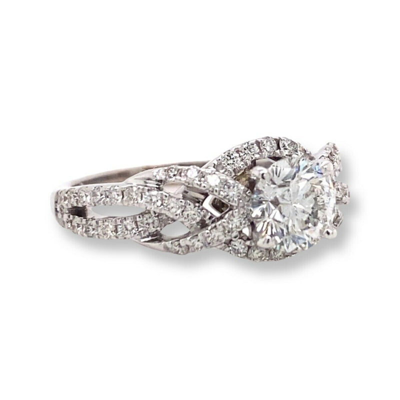 The LEO Diamond 1.47 tcw Round Brilliant Diamond Engagement Ring 14kt White Gold