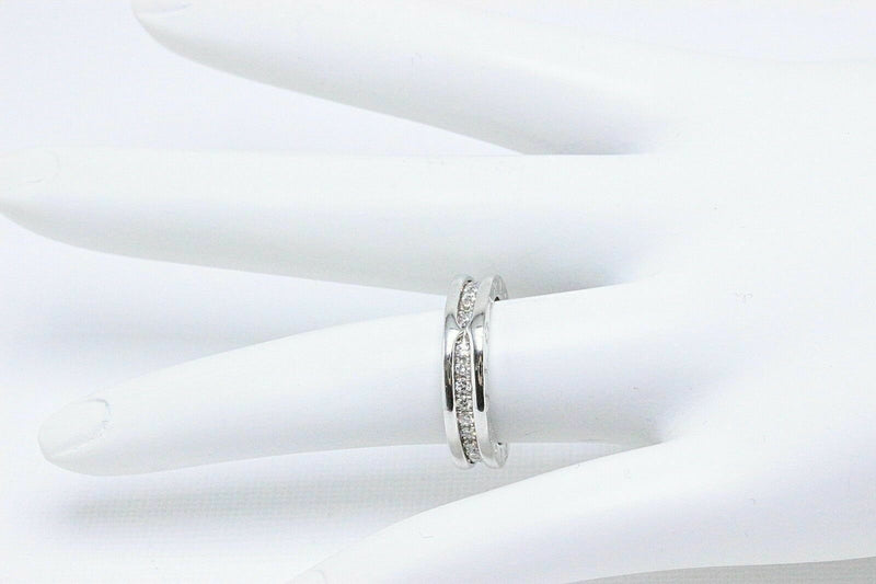 Bvlgari Bulgari B.Zero 1 Diamond Wedding Band Ring in 18k White Gold