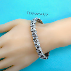 Tiffany & Co. Vannerie Basket Weave Diamond Bracelet in 18kt White Gold