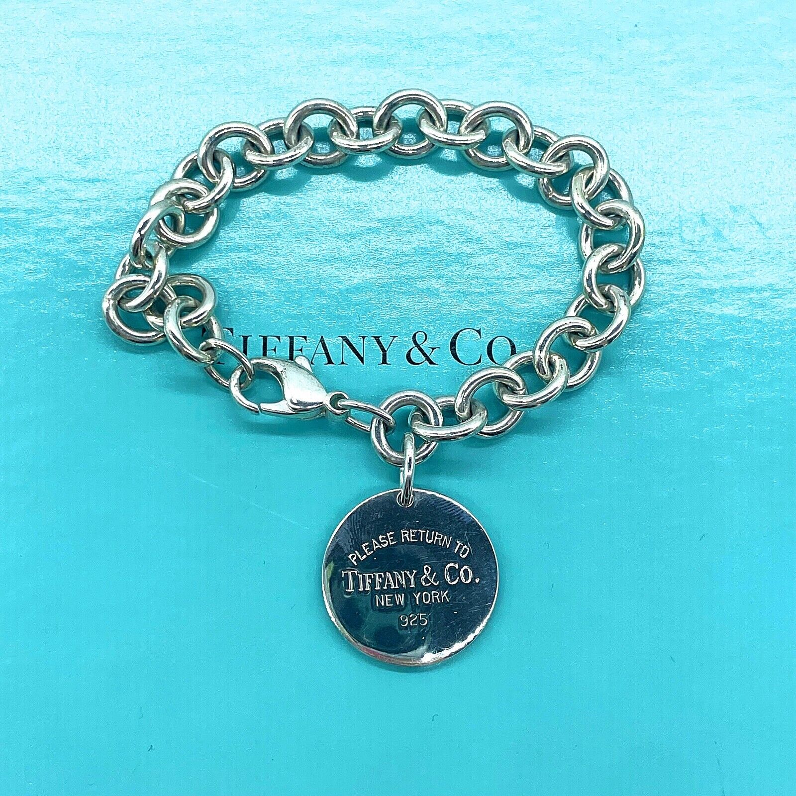 Tiffany Return to Tiffany Round Tag Charm Bracelet Sterling