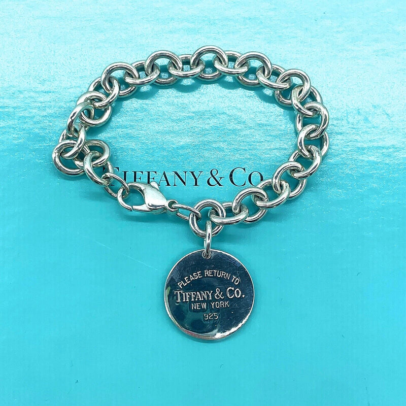 Tiffany Return to Tiffany Round Tag Charm Bracelet Sterling