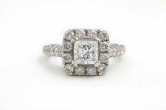 Neil Lane Diamond Engagement Ring Princess 2.00 TCW in 14K White Gold $9K Retail