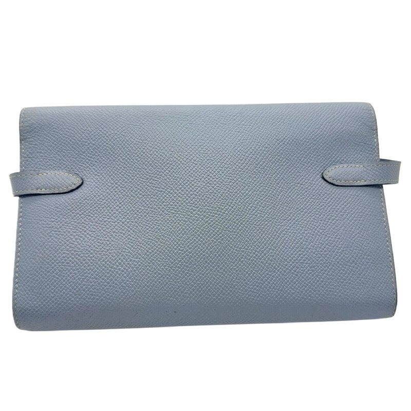 HERMES Epson Kelly Longue Wallet in Blue Lin