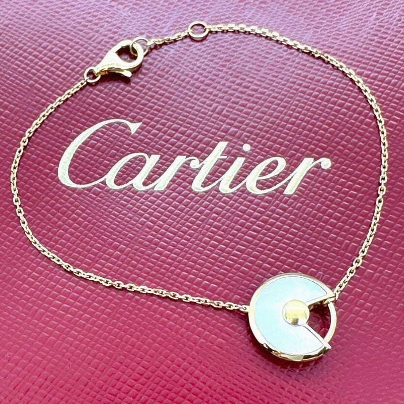 CARTIER Amulette de Cartier Mother 0f Pearl & Diamond XS Bracelet in 18kt YG
