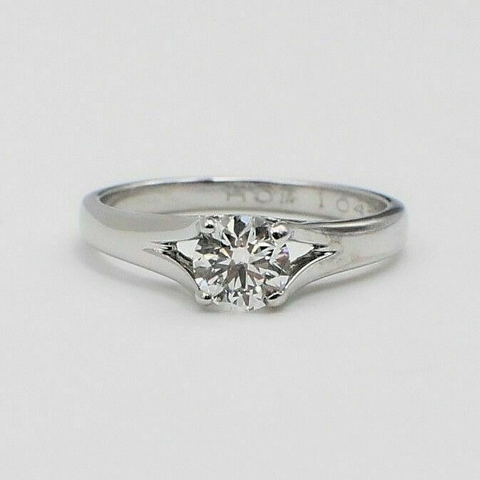 Hearts on Fire Diamond Engagement Ring Round 0.59 tcw GVS2 14k White Gold