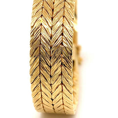 Tiffany & Co West Germany Double Row Herringbone Woven Bracelet 18kt Yellow Gold