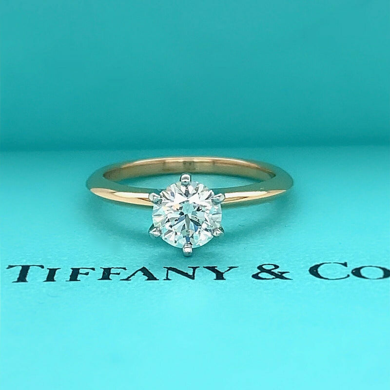 Tiffany & Co Round Diamond 0.84 cts HVS1 18kt Rose Gold Classic Engagement Ring