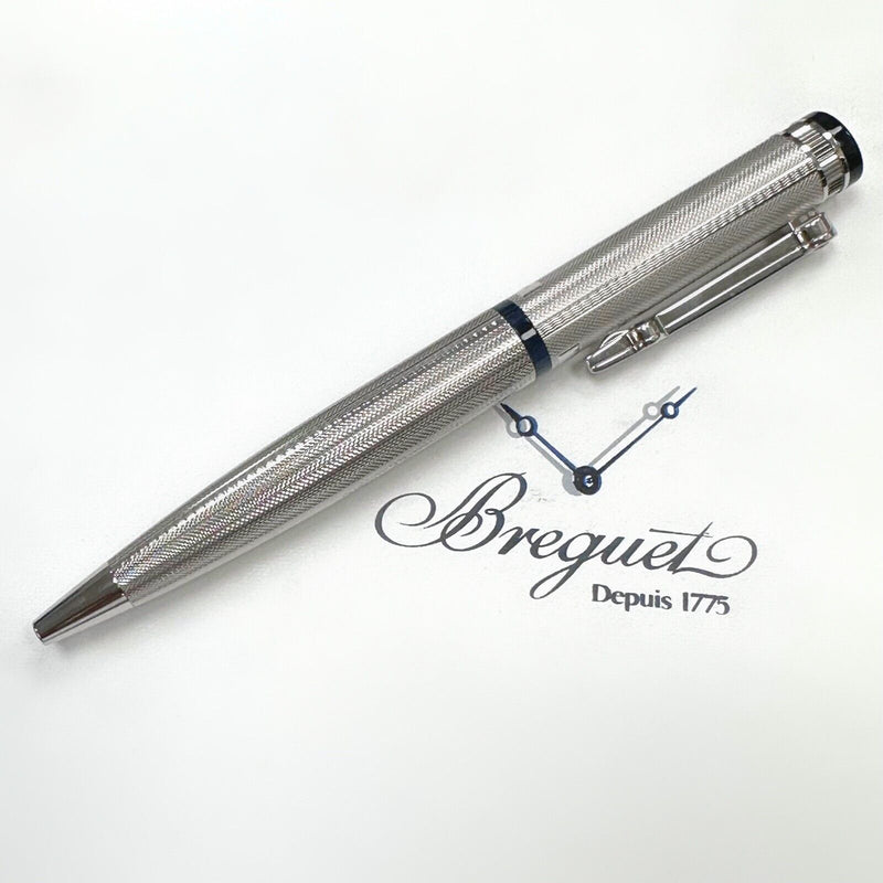 Breguet Classic Ballpoint Mechanical Pen Silver Blue Ink Full Set WI03AG03F