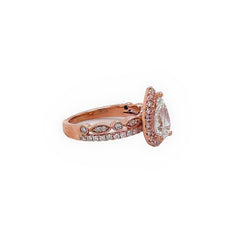 Robins Brothers Signature Pear Diamond 1.375 tcw 14K Rose Gold Engagement Ring