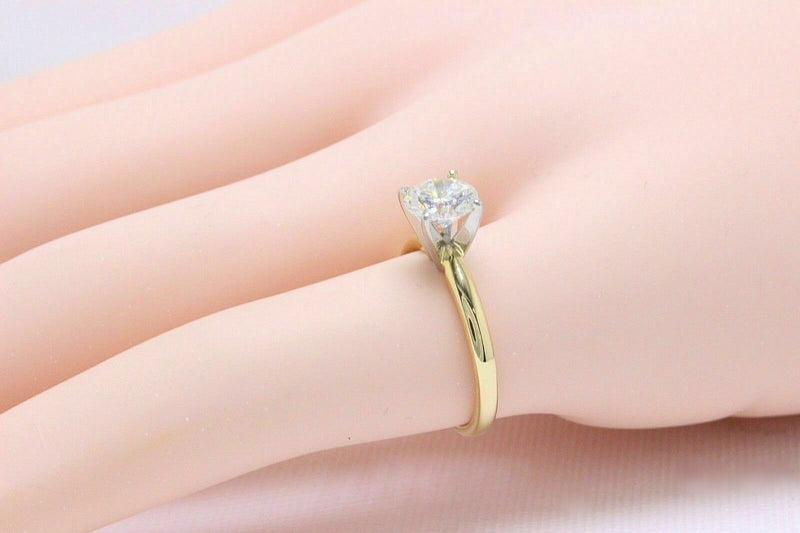 Leo Diamond Engagement Ring Round 0.99 CTS H VS2 14k Yellow Gold $11,000 Retail