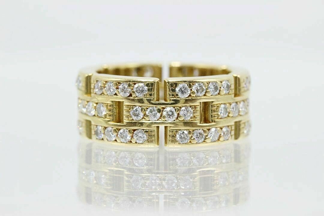 Cartier Maillon Panthére Diamond 18KYG Band Ring Size 52 (US 6)