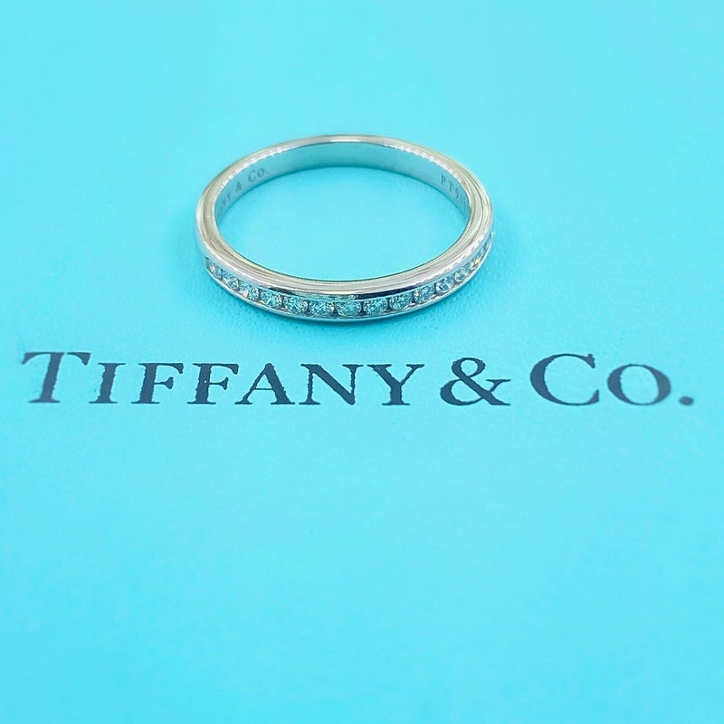 Tiffany & Co Channel Set Round Diamond Wedding Band 2.5 MM 0.24 tcw Platinum