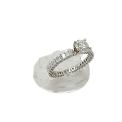 Clarity Enhanced Round Diamond with Baguette Eternity Band 1.30 tcw
