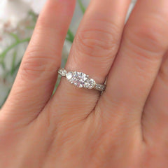 Round Diamonds Three-Stone Engagement Ring 1.00 tcw in Platinum