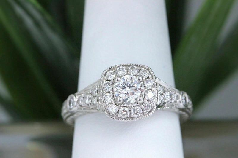 VERA WANG Diamond Engagement Ring Love Collection Round 1.25 tcw 14k White Gold