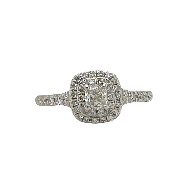 Tiffany & Co Soleste Double Row Cushion Diamond 0.54 tcw Engagement Ring Plat