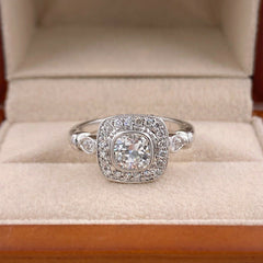 Cushion Diamond Engagement Ring 1.20 tcw 18kt White Gold