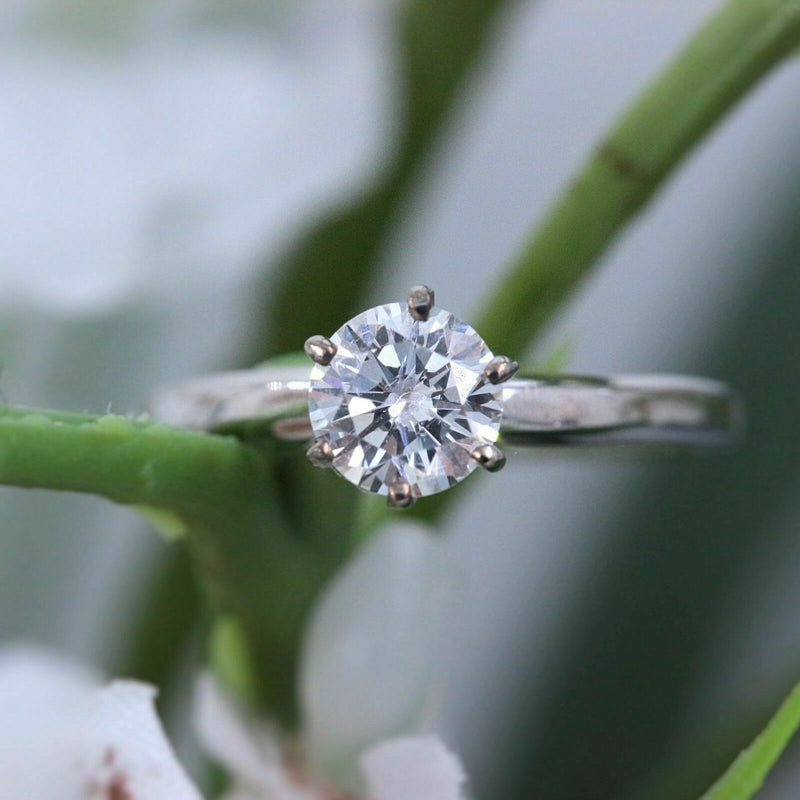 Diamond Engagement Ring Round 0.70 cts G SI2 14k White Gold $4,000 Retail