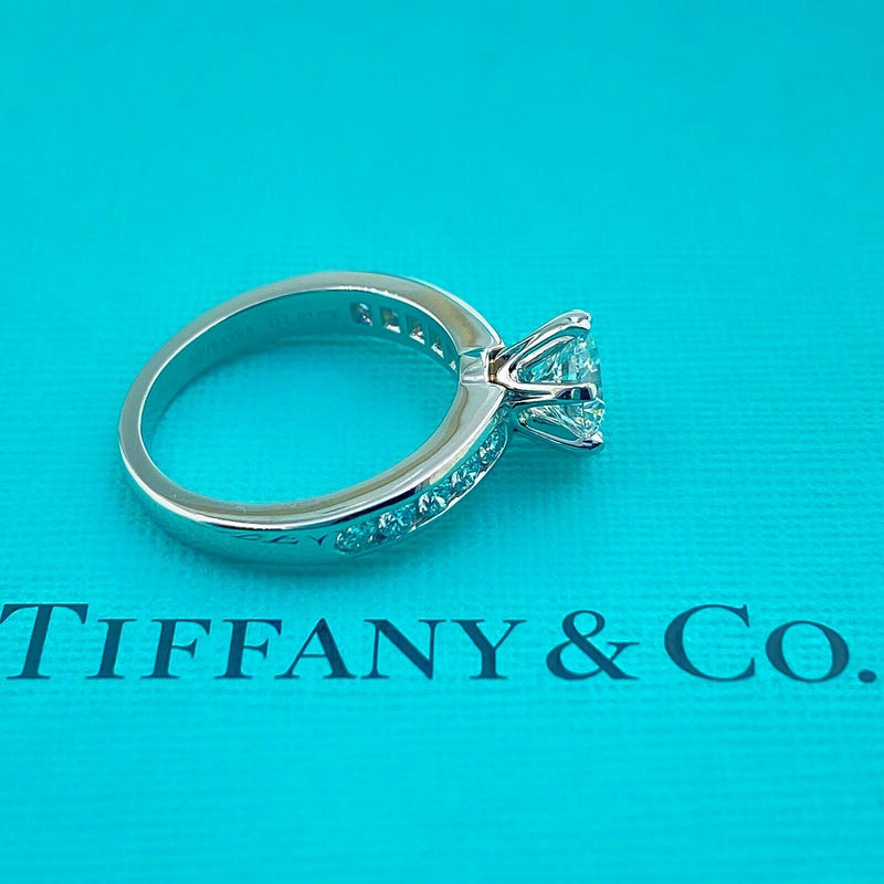 TIFFANY & CO Round Diamond 1.34 tcw Channel Set Diamond Band Engagement Ring