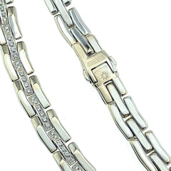 CHIMENTO Articulate Three Row Diamond Links 1.93 tcw Necklace 18kt White Gold