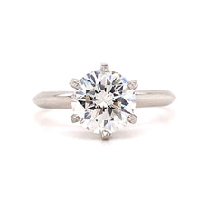 Tiffany & Co Tiffany Setting Round Diamond 2.08 cts F VVS2  Engagement Ring PLAT