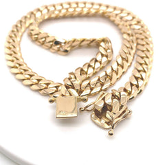 14kt Yellow Gold Men's Cuban Link Chain Necklace