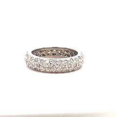 Three Row Diamond Wedding Band Ring 1.76 tcw Platinum