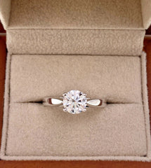 Round Brilliant Cut Diamond 0.81 Carat F I1 GIA Solitaire Engagement Ring