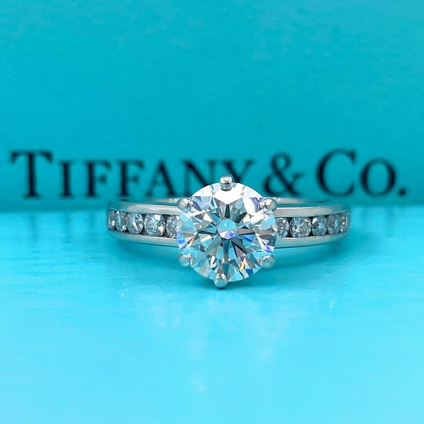 TIFFANY & CO Round Diamond 1.34 tcw Channel Set Diamond Band Engagemen