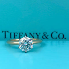 Tiffany & Co Round Diamond 1.18 cts H VS1 Engagement Ring 18k Rose Gold Papers
