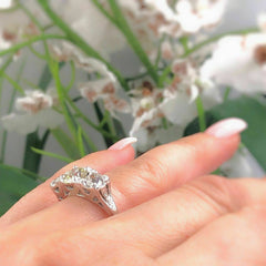 Vintage Diamond Engagement Ring Old Europeans 1.53 tcw 14k White Gold 13K Retail