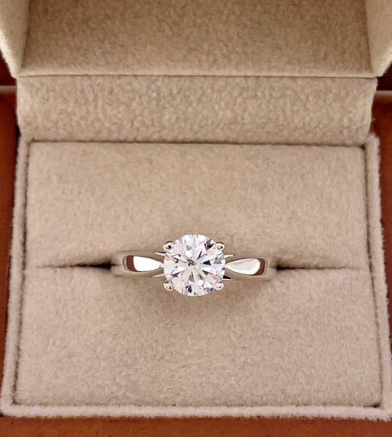 Round Brilliant Cut Diamond 0.97 Carat I SI2 GIA Solitaire Engagement Ring