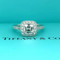Tiffany & Co. LEGACY Cushion Diamond 1.33 tcw Halo Engagement Ring Platinum