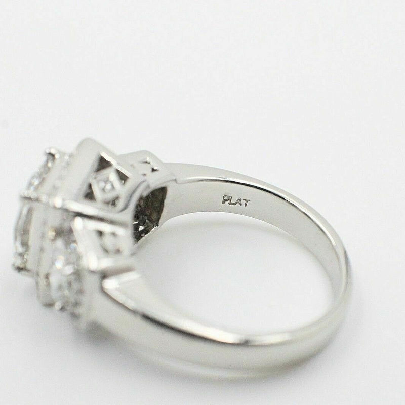 Tycoon Cut Platinum Diamond Engagement Ring 2.42 tcw 3 Stone G SI1 $45,000 Value