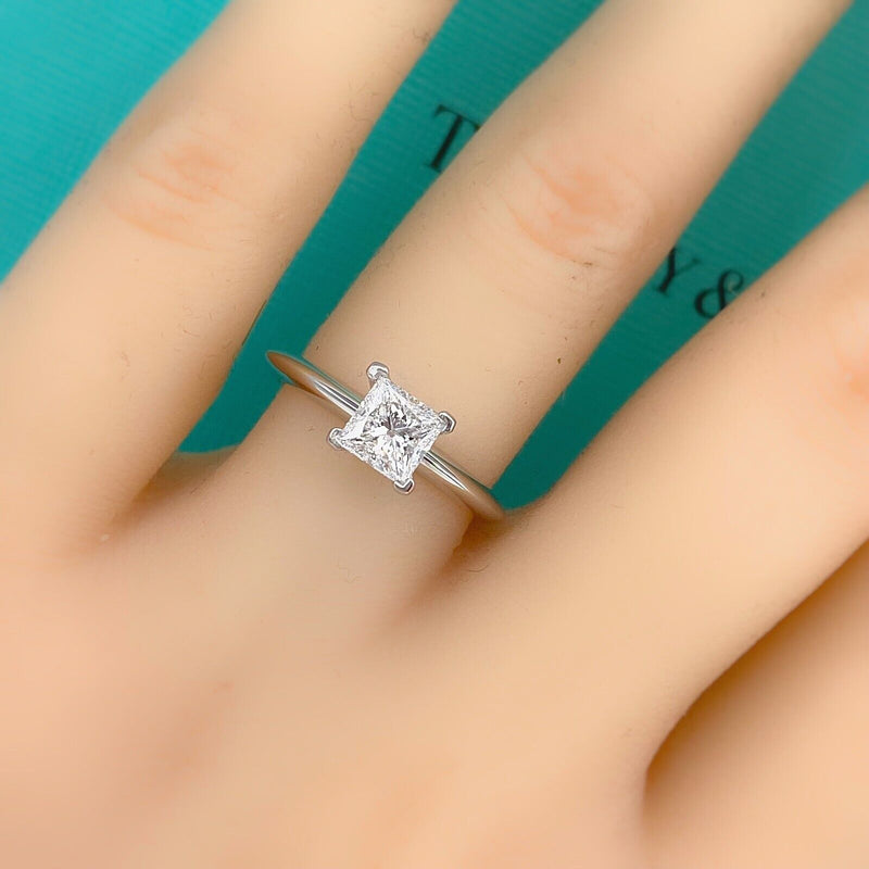 Tiffany and Co. Grace Platinum Princess Brilliant Cut Diamond Engagement  Ring For Sale at 1stDibs | tiffany engagement rings, princess cut natural diamond  ring, tiffany diamond
