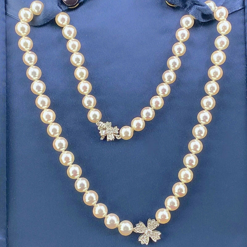 Tiffany & Co. Signature 18K Gold Pearl Diamond Pendant