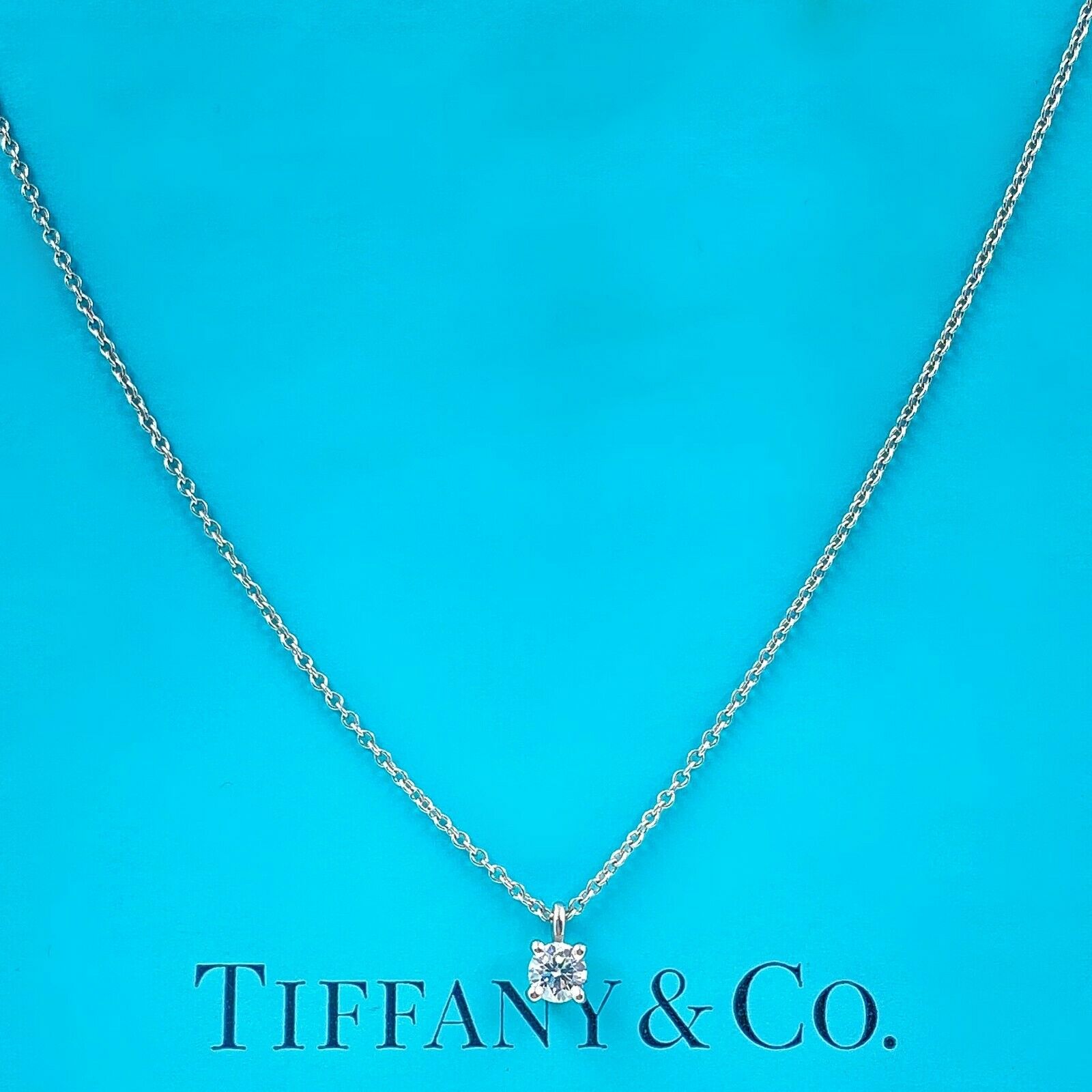 Vintage Tiffany & Co. 0.23 CTW Pink & White Diamond Crown Key Necklace