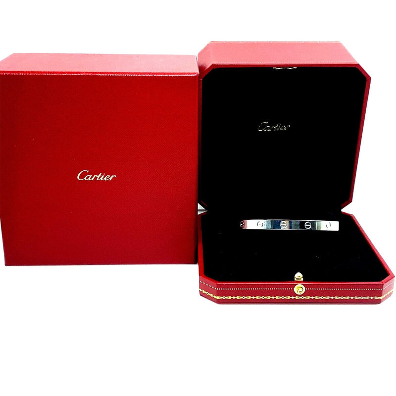 Cartier LOVE Cuff 18kt White Gold CRB60325 SZ19 COA Box